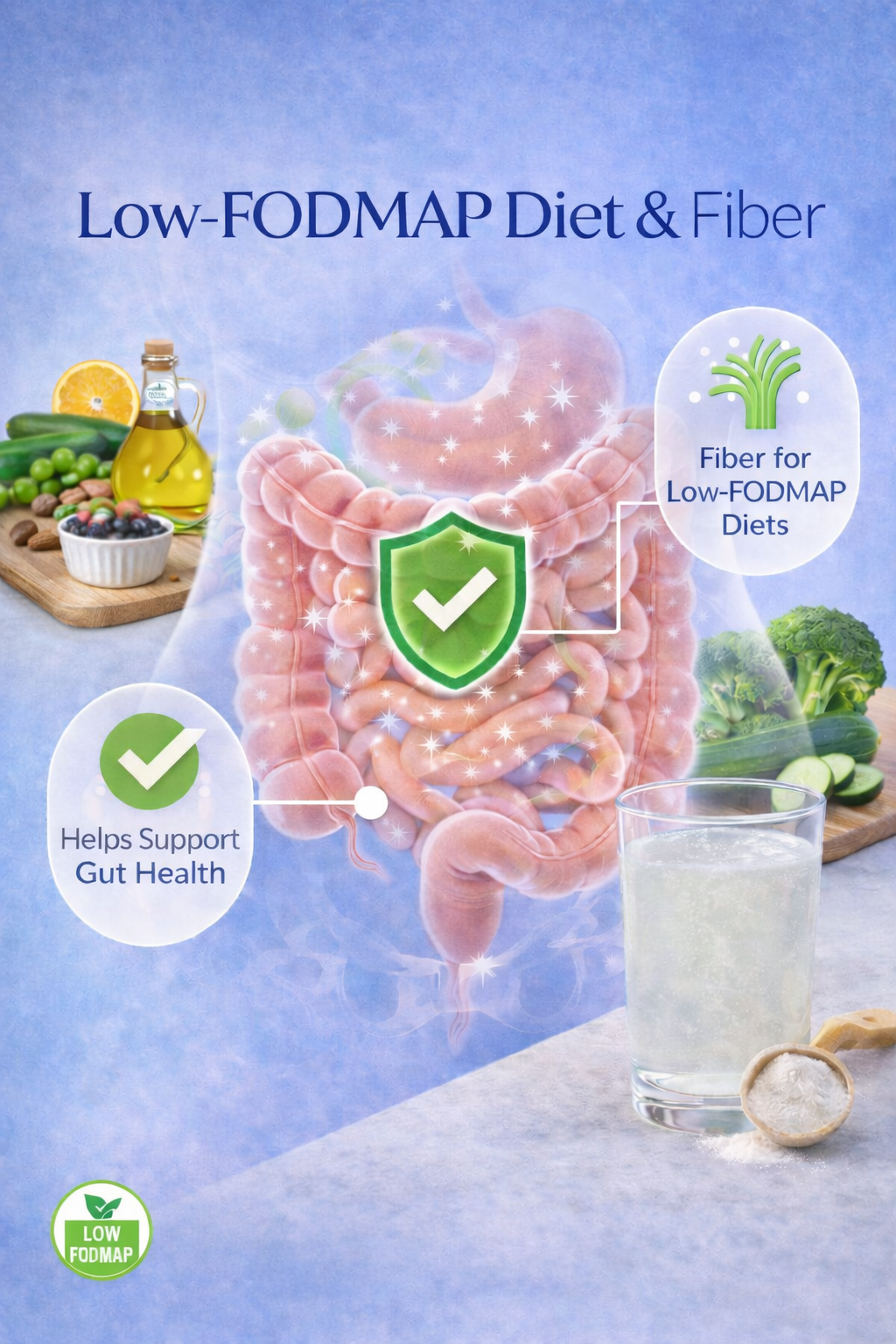 Man mixing fiber supplement drink in kitchen